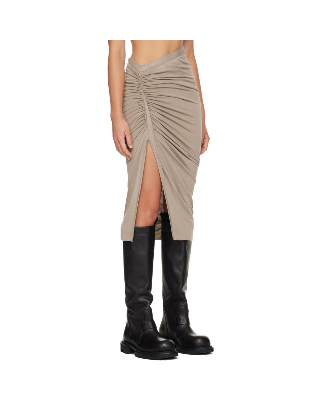 Rick Owens Natural Tower Knee Edfu Midi Skirt