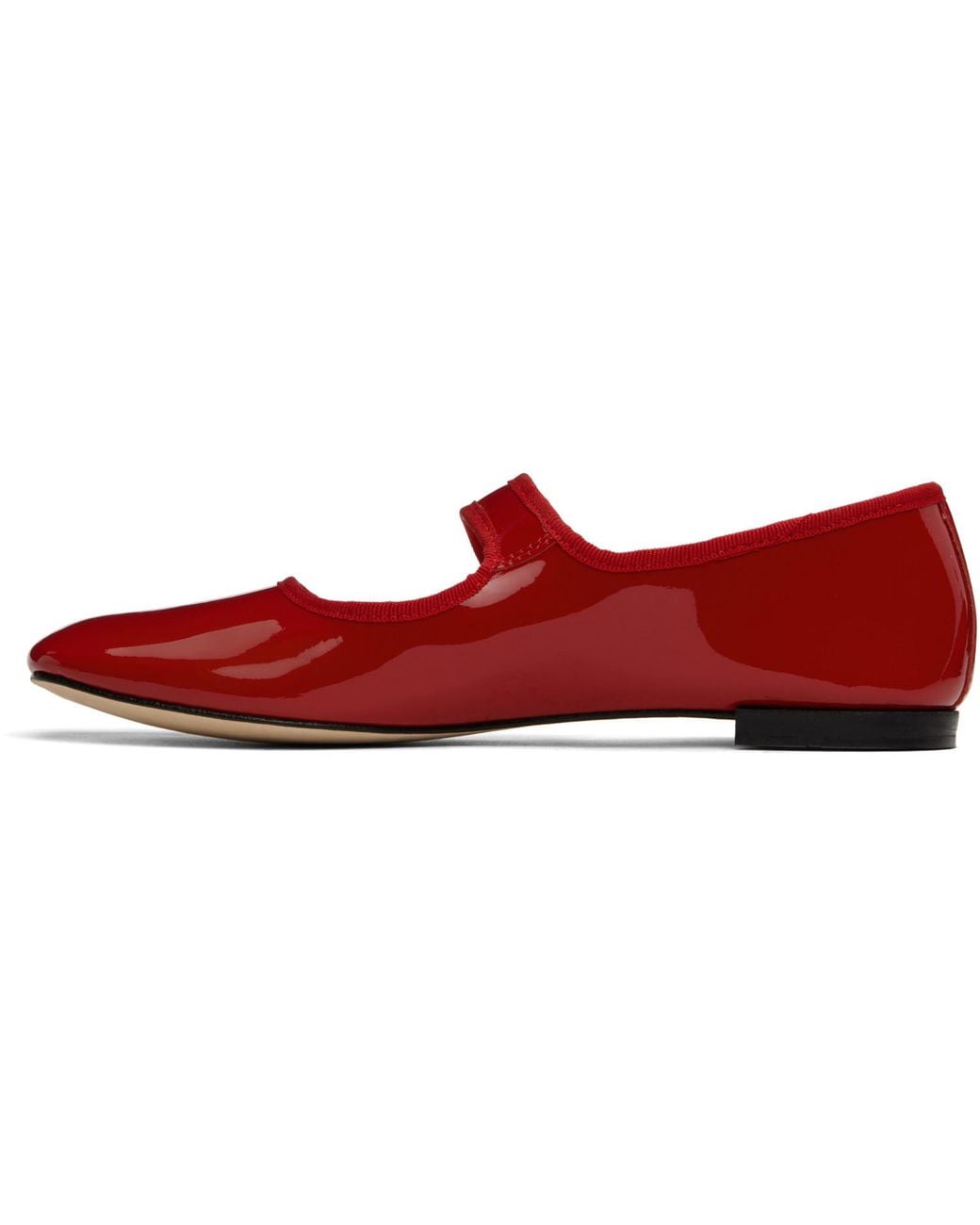 Repetto Red Georgia Square Toe Mary Jane Ballerina Flats