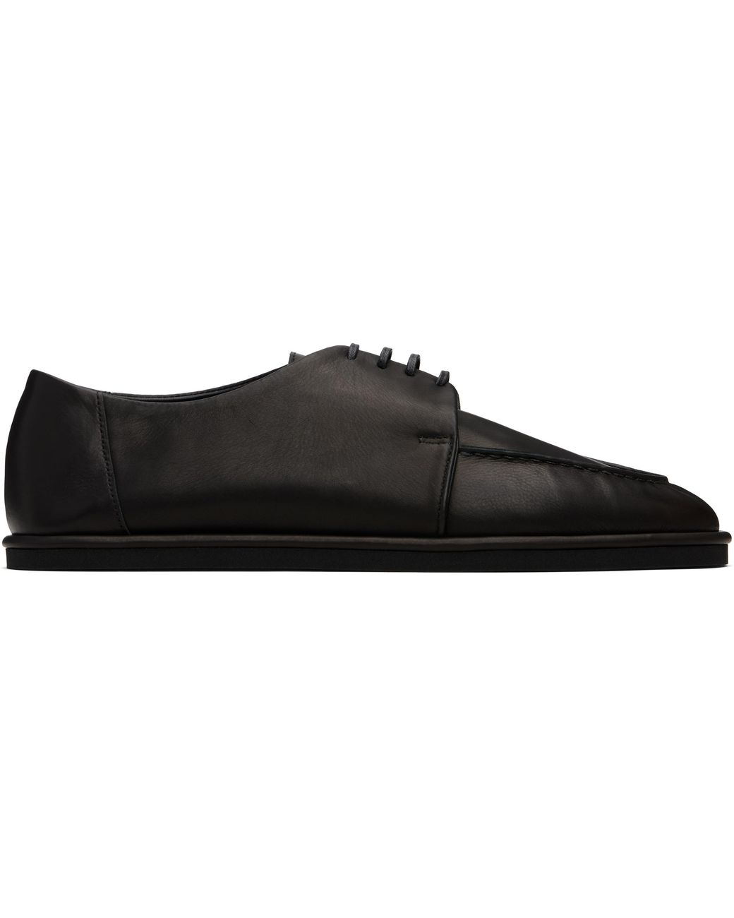 AURALEE Leather Lace-Up Oxfords in Black for Men | Lyst