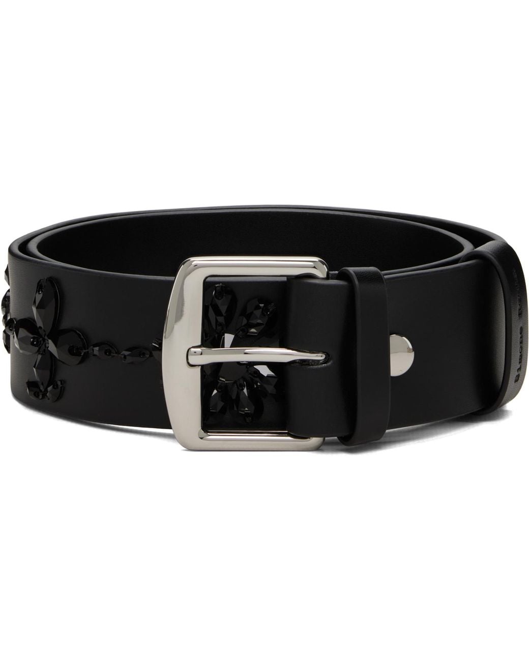 Simone Rocha Black Embellished Leather Belt