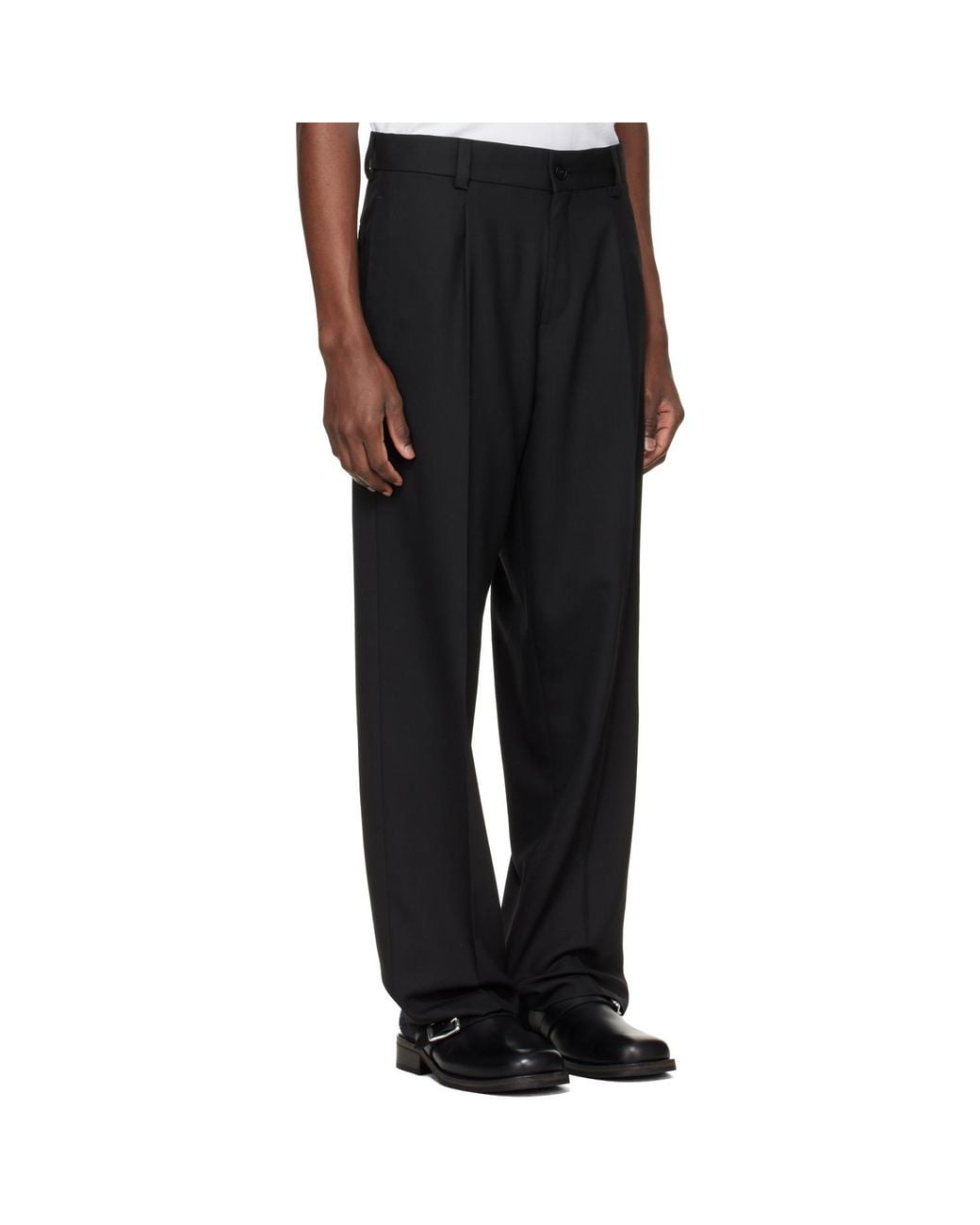 HUGO Black Modern-Fit Stretch Twill Trousers for men