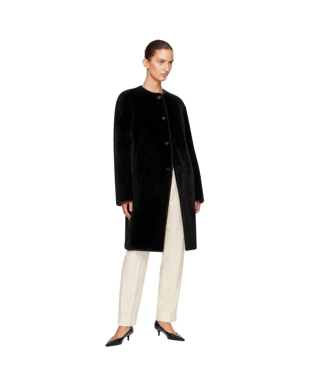 Loulou de Saison Black Reversible Elba Leather Coat