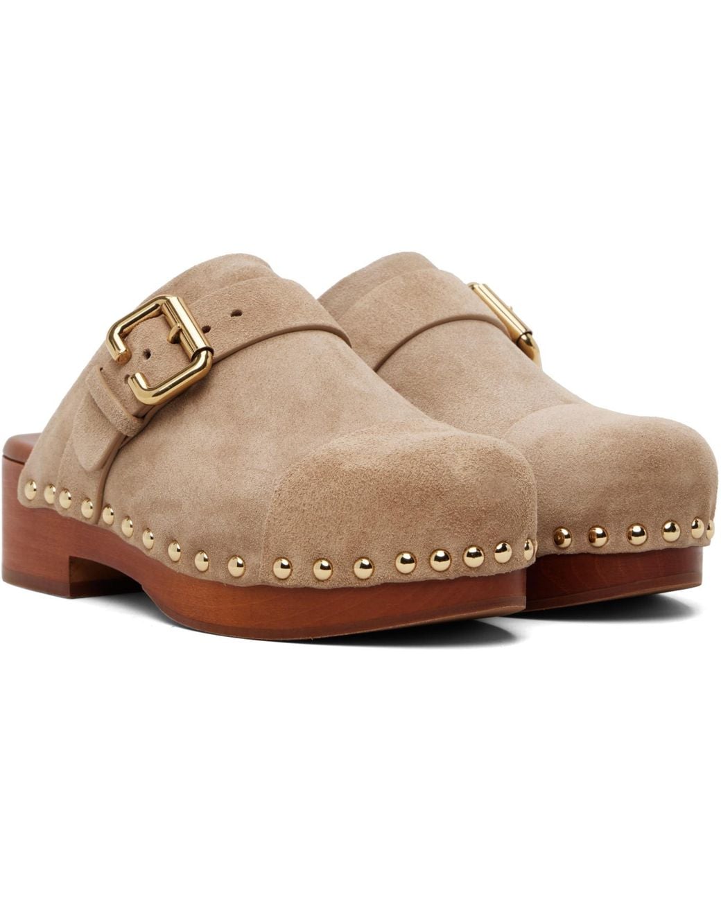 Chloé Black Taupe Jeannette Clogs