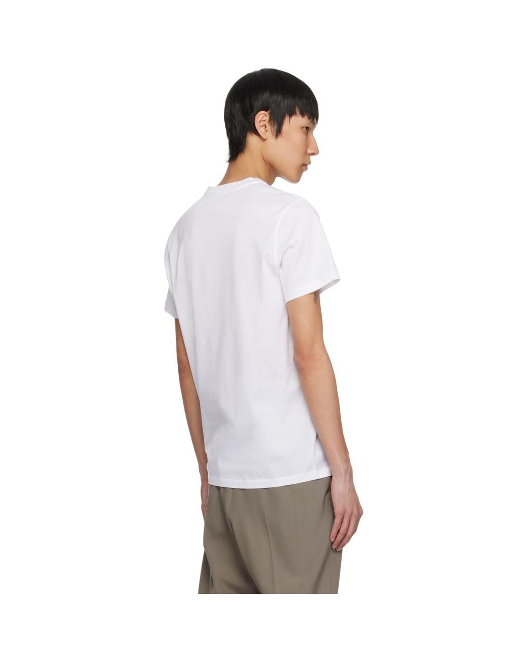 Moncler White Double Logo Patch Cotton T-Shirt for men