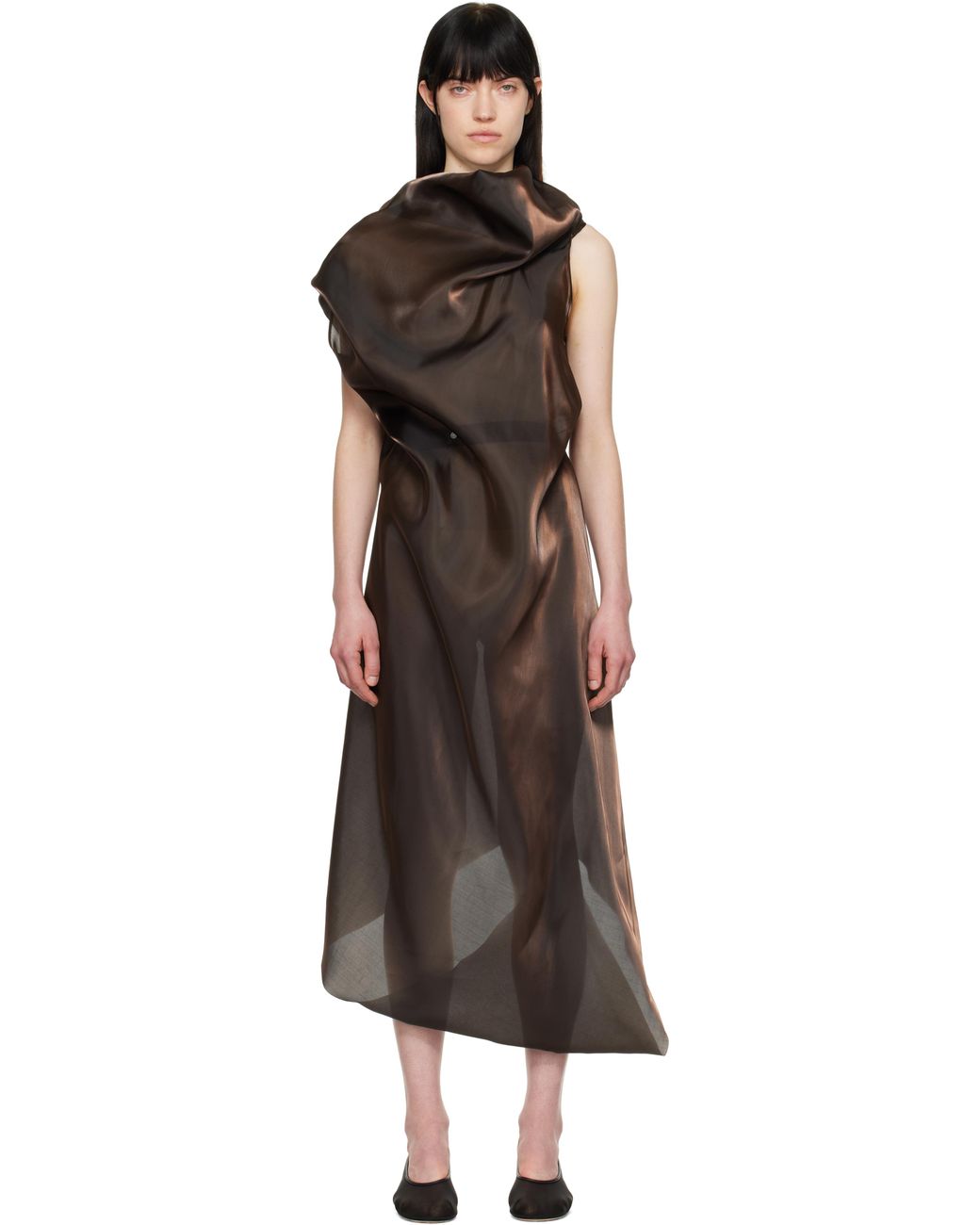 Issey Miyake Eau Maxi Dress in Black | Lyst