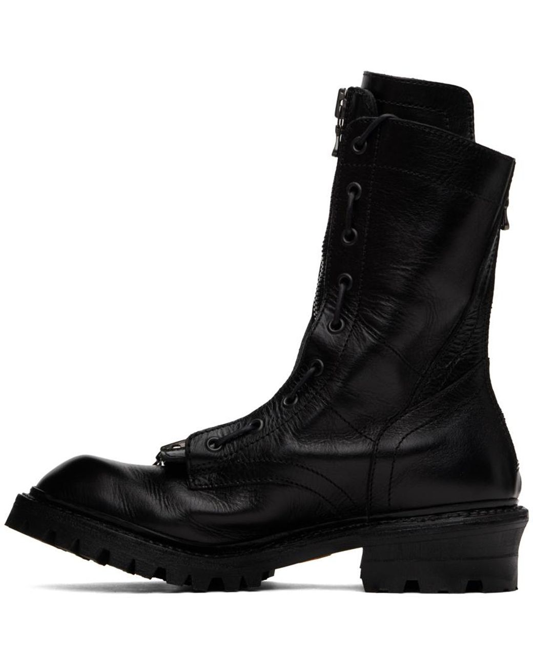 Julius Two-Way Zip Boots in Black for Men | Lyst