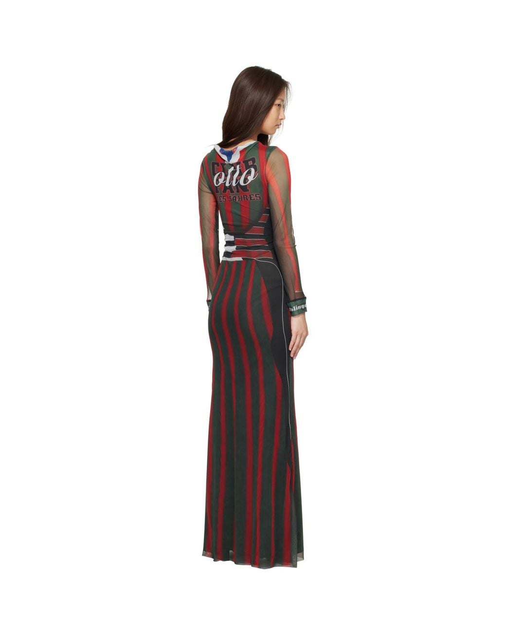OTTOLINGER Purple Mesh Longsleeve Maxi Dress