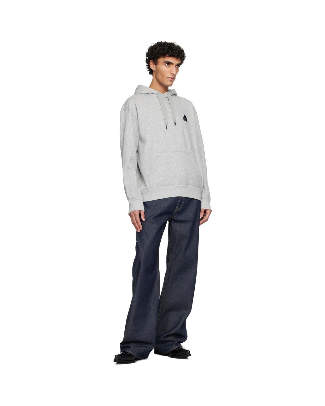 Isabel Marant Black Matte Hoodie for men