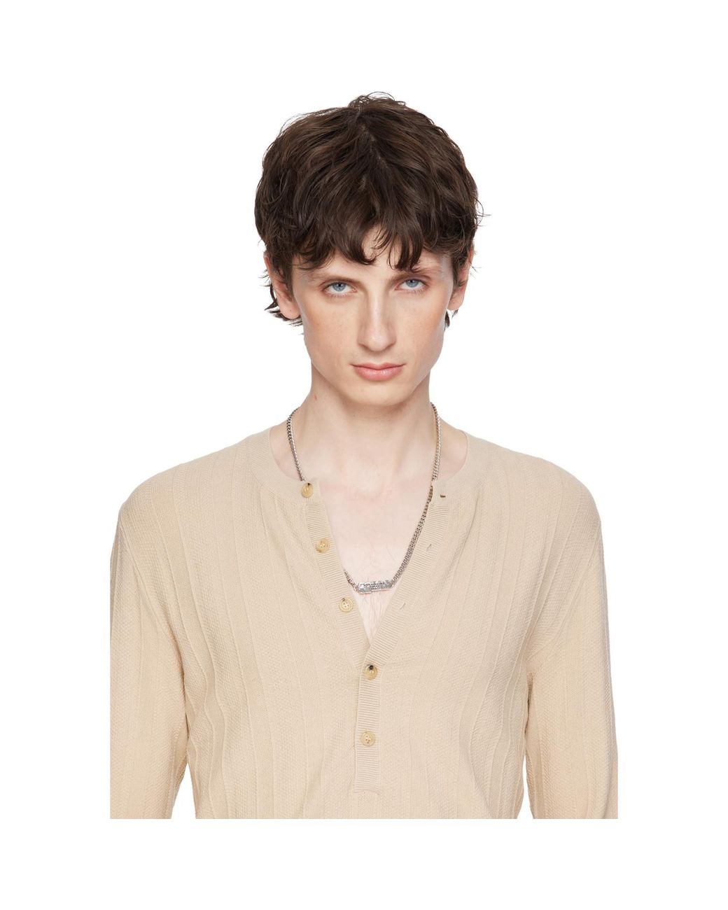 Givenchy White Tape' Necklace for men