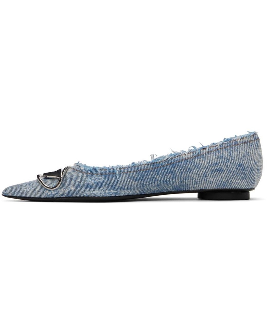 フラットシューズ Diesel \"D-Venus\" Ballerina Women's D-Venus-Ballerina flats with mirror finish | Blue