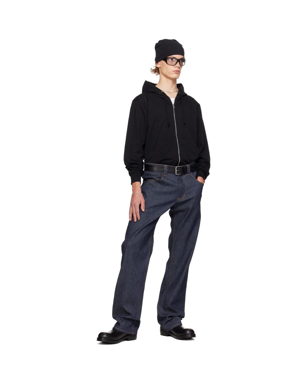 SECONDA Black One Two Hoodie for men