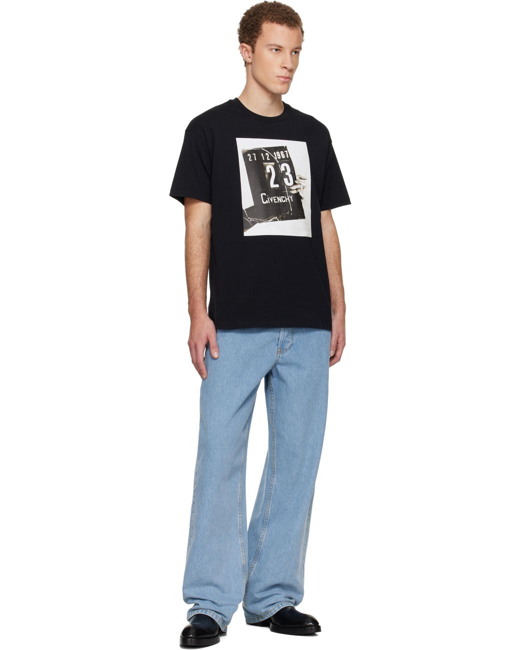 希少 GIVENCHY テープデッキシャツ 黒 クレリック リカルド・ティッシ期 Givenchy 希少 GIVENCHY テープデッキシャツ 黒 クレリック リカルド