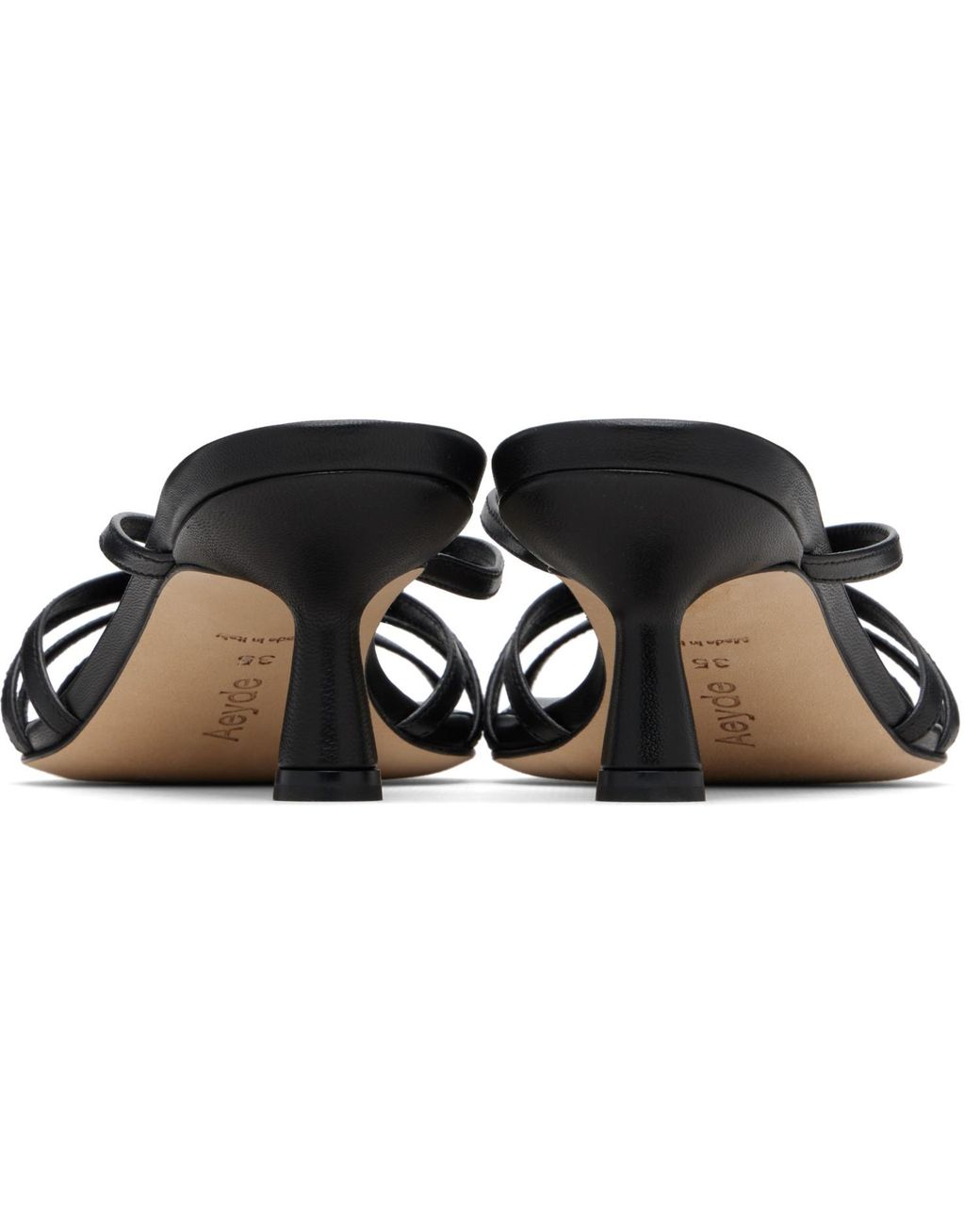 Aeyde Black Abby Leather Heeled Sandals