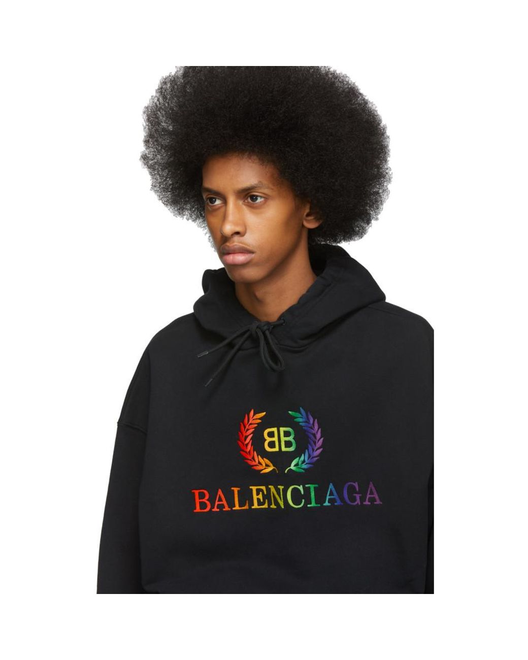 Balenciaga Black Rainbow Bb Hoodie for Men | Lyst