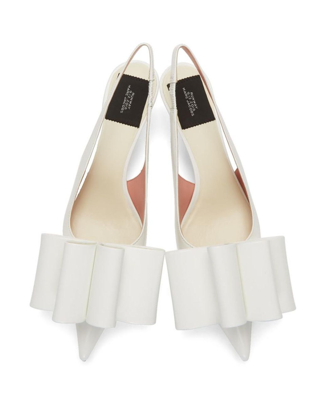 Marc Jacobs White Leather Bow Slingback Heels Lyst