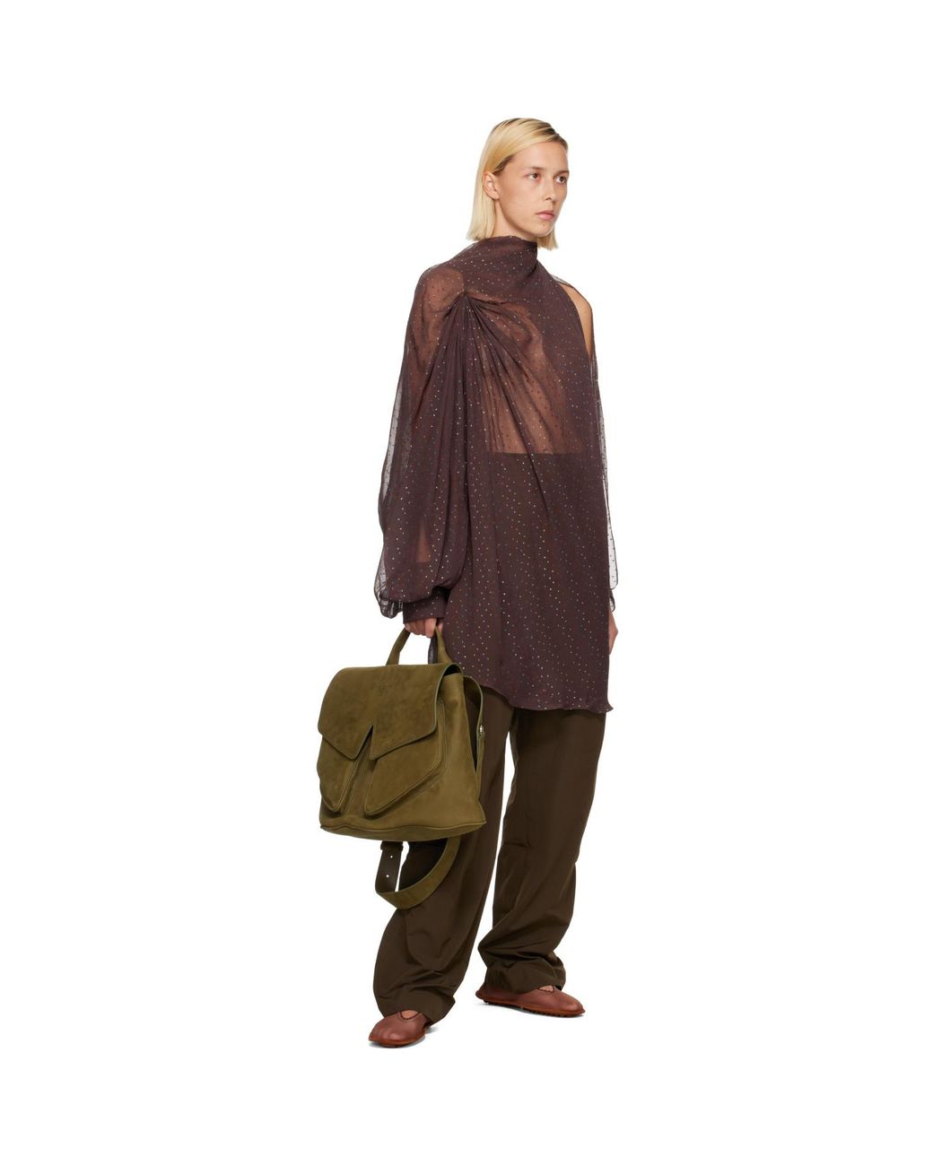 Kiko Kostadinov Green Khaki Mezulari Bag