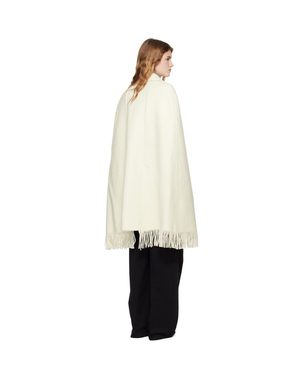 Totême  Black Off- Fringe Cape Coat