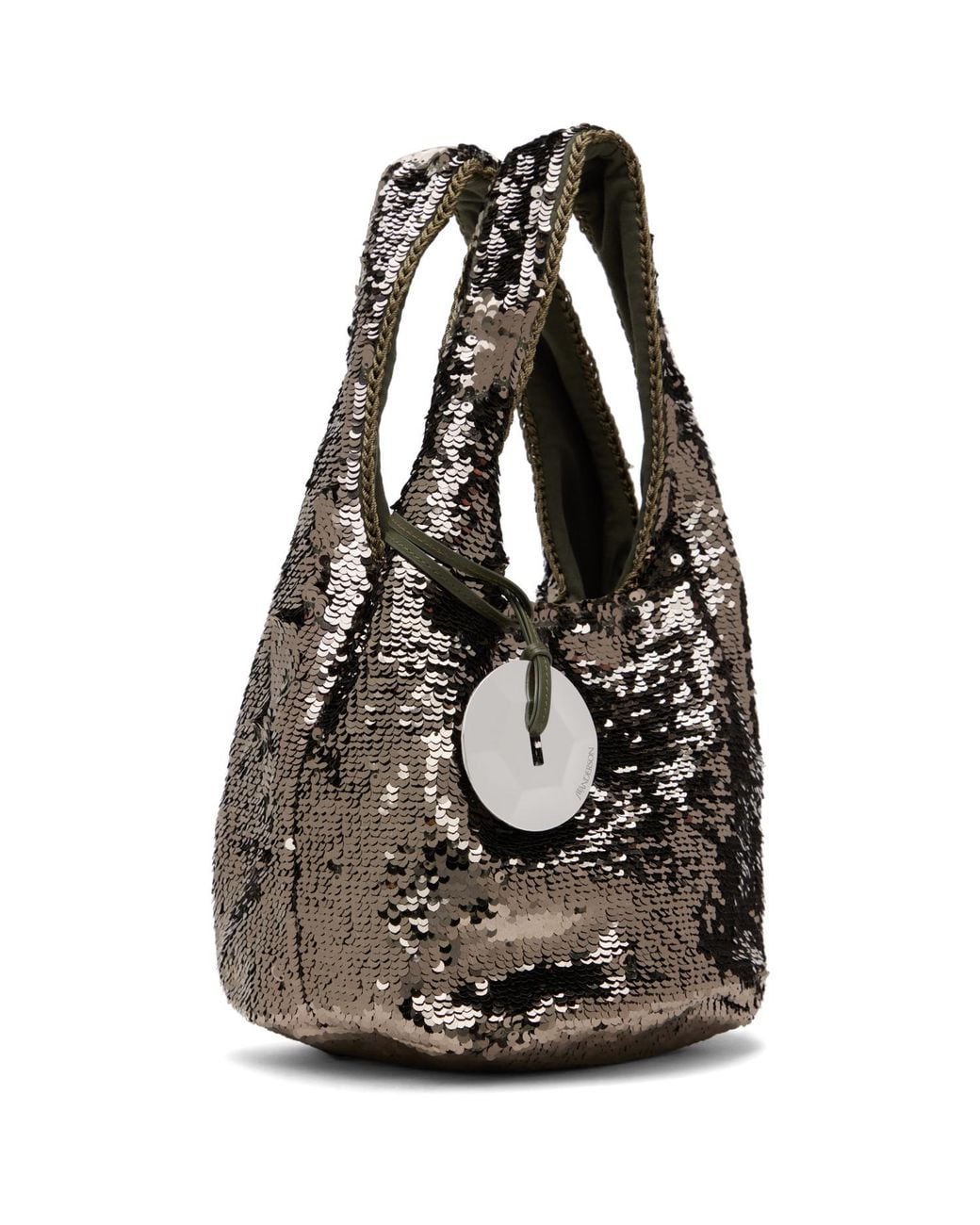 J.W. Anderson Black Gunmetal Mini Sequin Shopper Bag