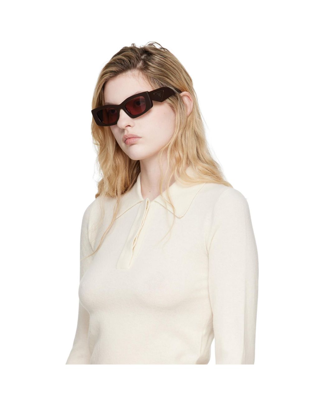 Prada Brown Cat-Eye Sunglasses
