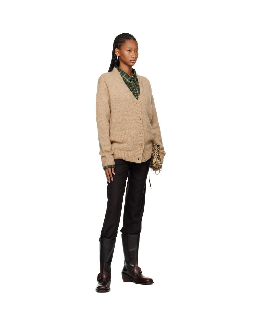 Dries Van Noten Natural Alpaca Cardigan