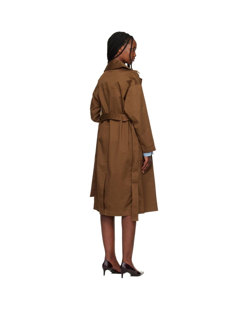 Rag & Bone Black Tan Rue Cotton Trench Coat