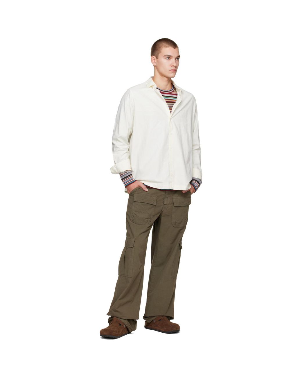Casey Casey White Off- Twill Cot Cooper Shirt for men