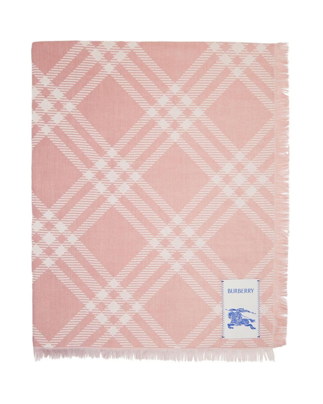 Burberry Pink Gradient Check Wool Silk Scarf