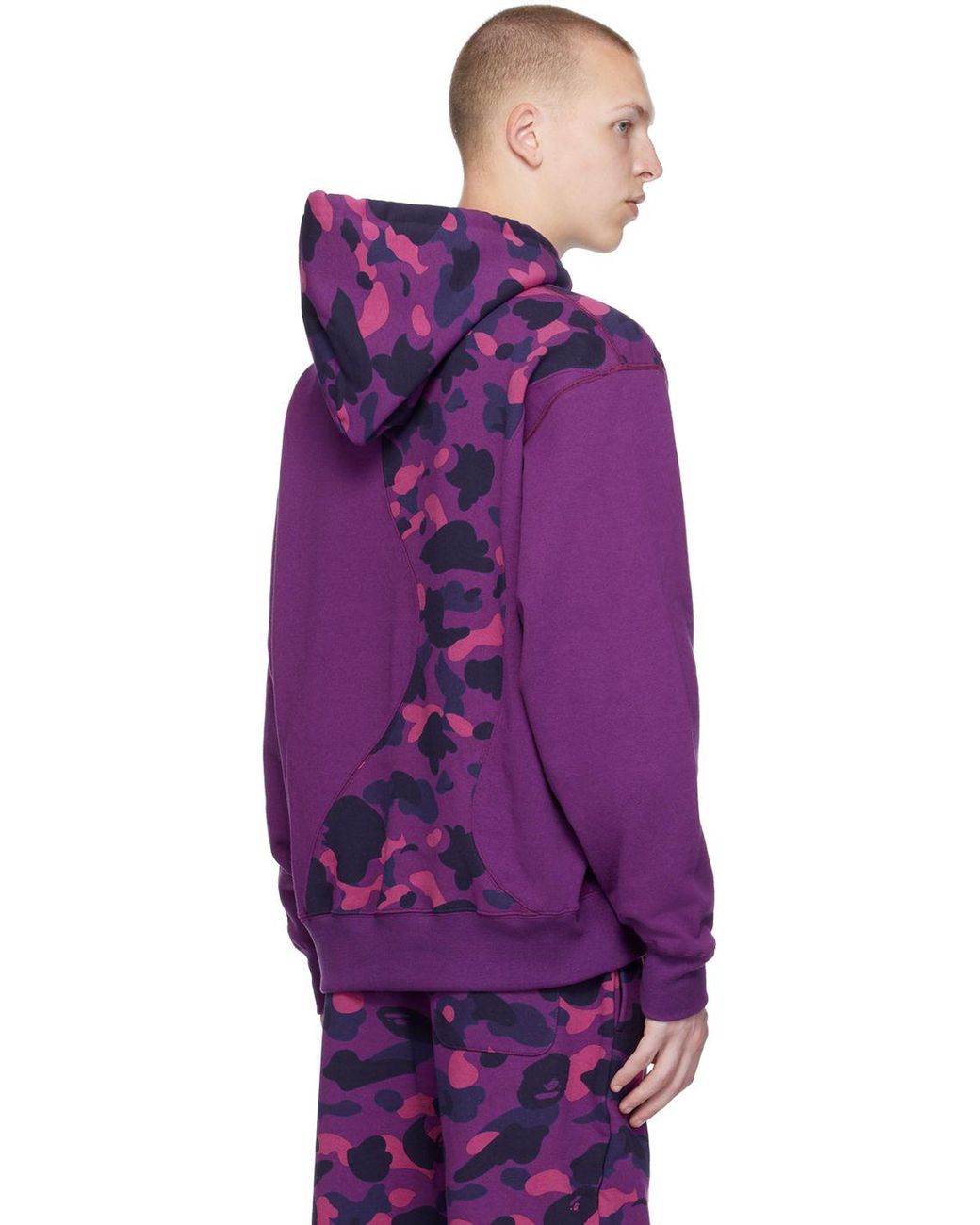 BAPE Color Camo College Pullover Hoodie Purple/Pink Men's - US