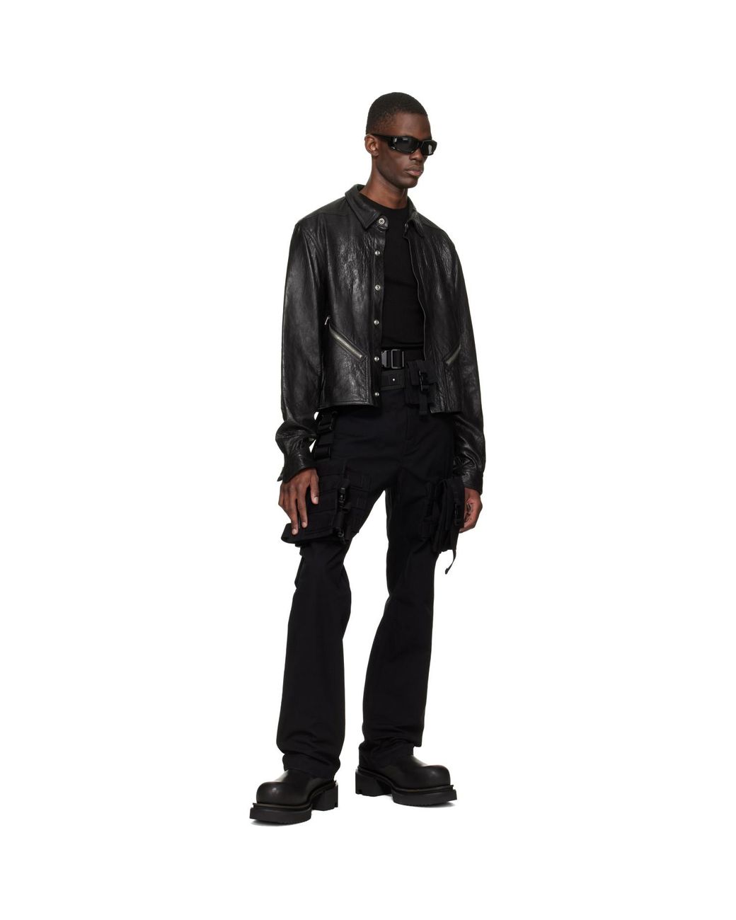 Rick Owens Black Temple Slim Geth Cargo Pants for men