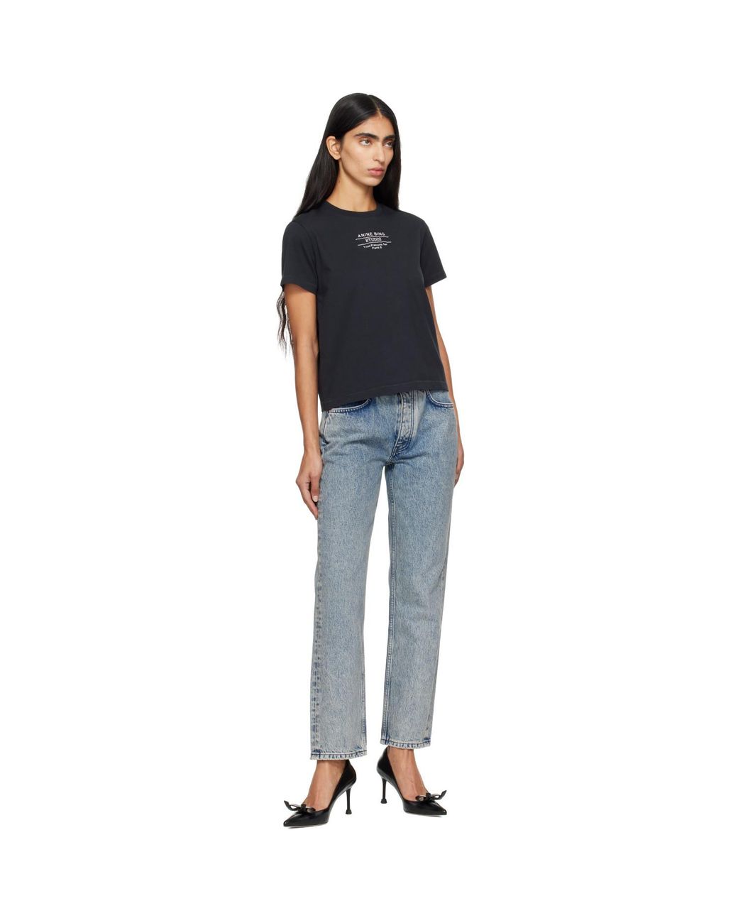 Anine Bing Black Shelley Studio T-Shirt