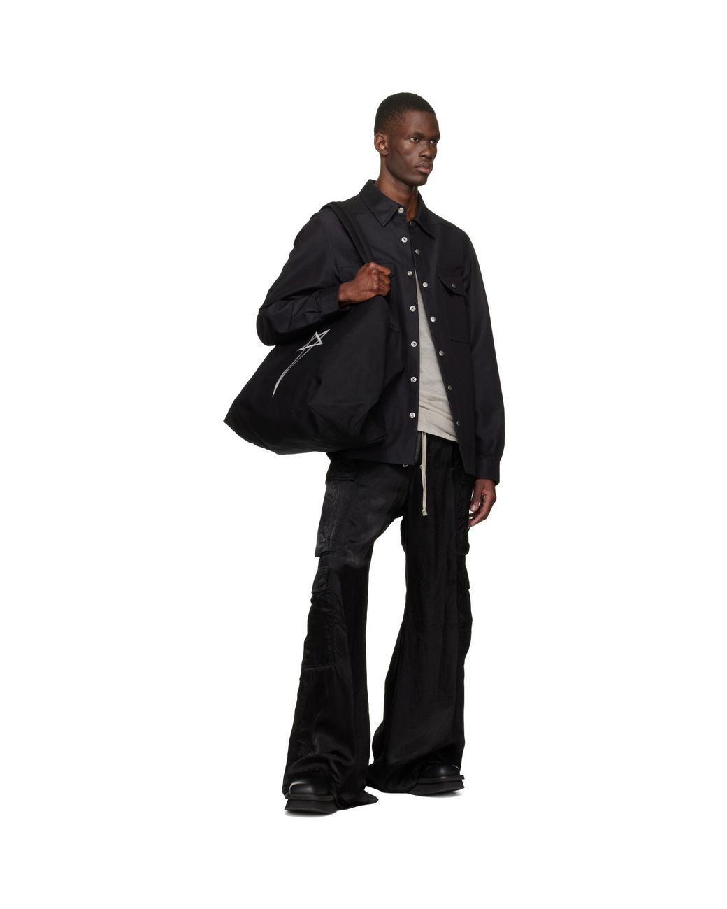 Rick Owens Black Temple Beach Tote for men
