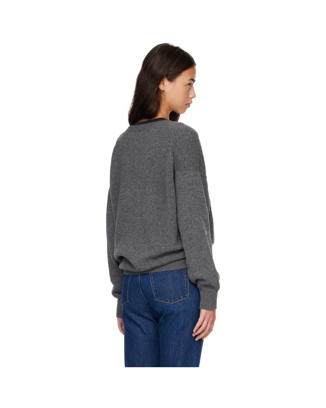 &Daughter Gray Innes Slouch V-Neck Sweater