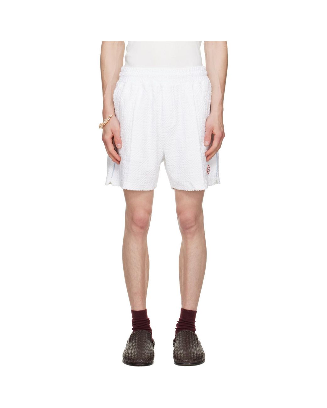Casablanca White Towelling Shorts for men