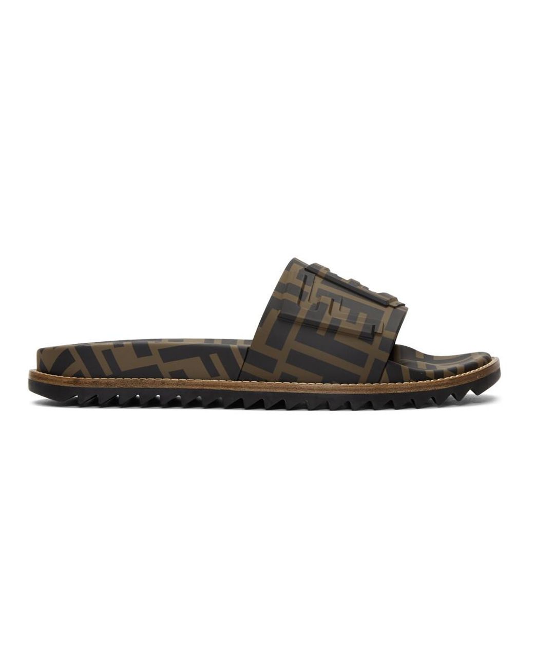 Fendi Leather Woven Slides | Harrods US