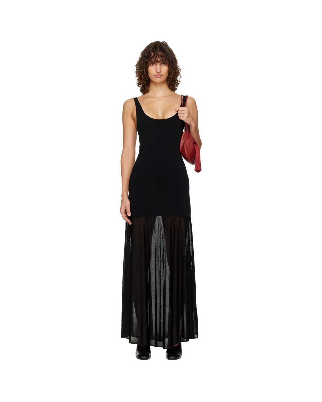 Totême Black Evening Tank Maxi Dress