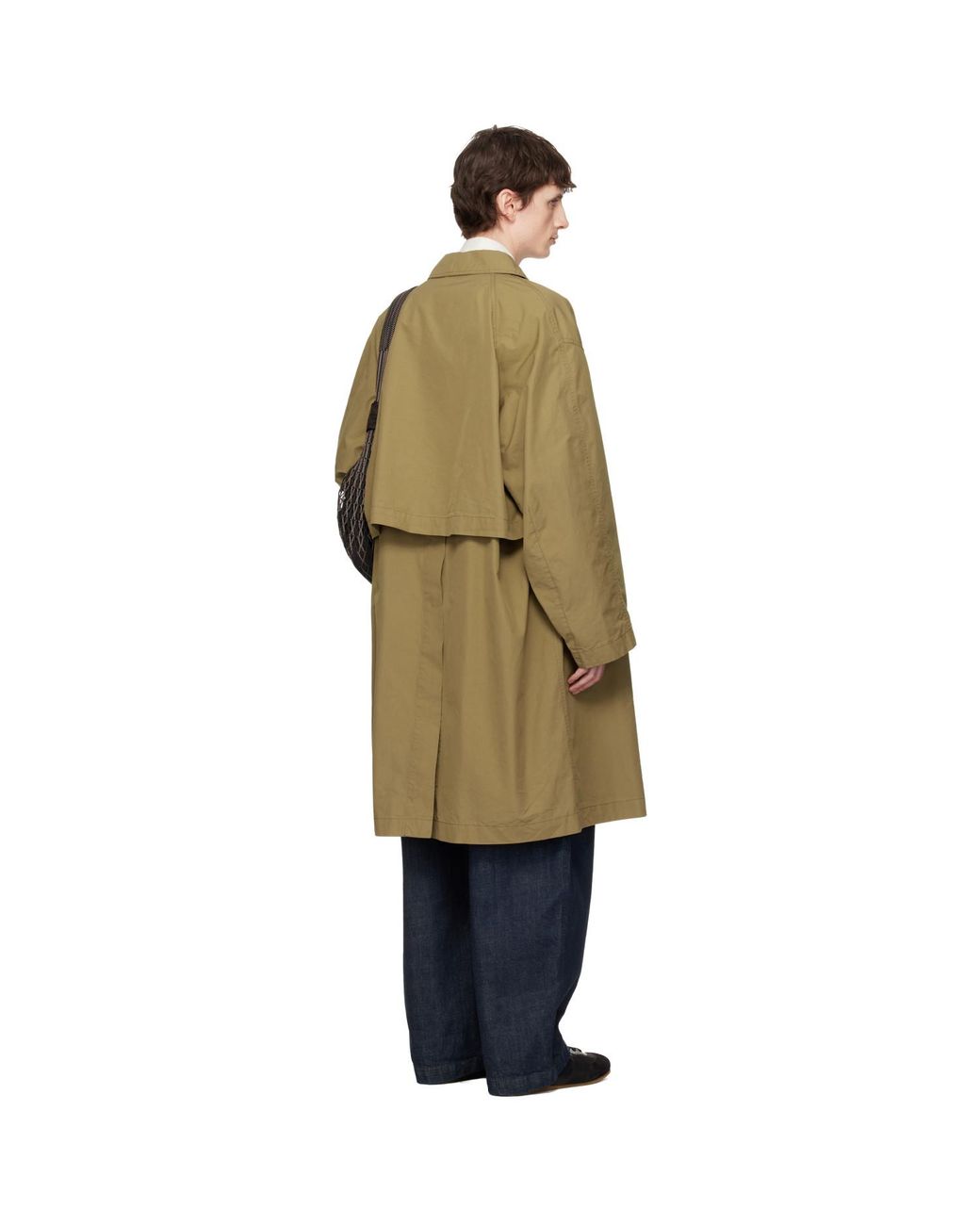 Lemaire Black Tan Ventile Cotton Car Coat for men