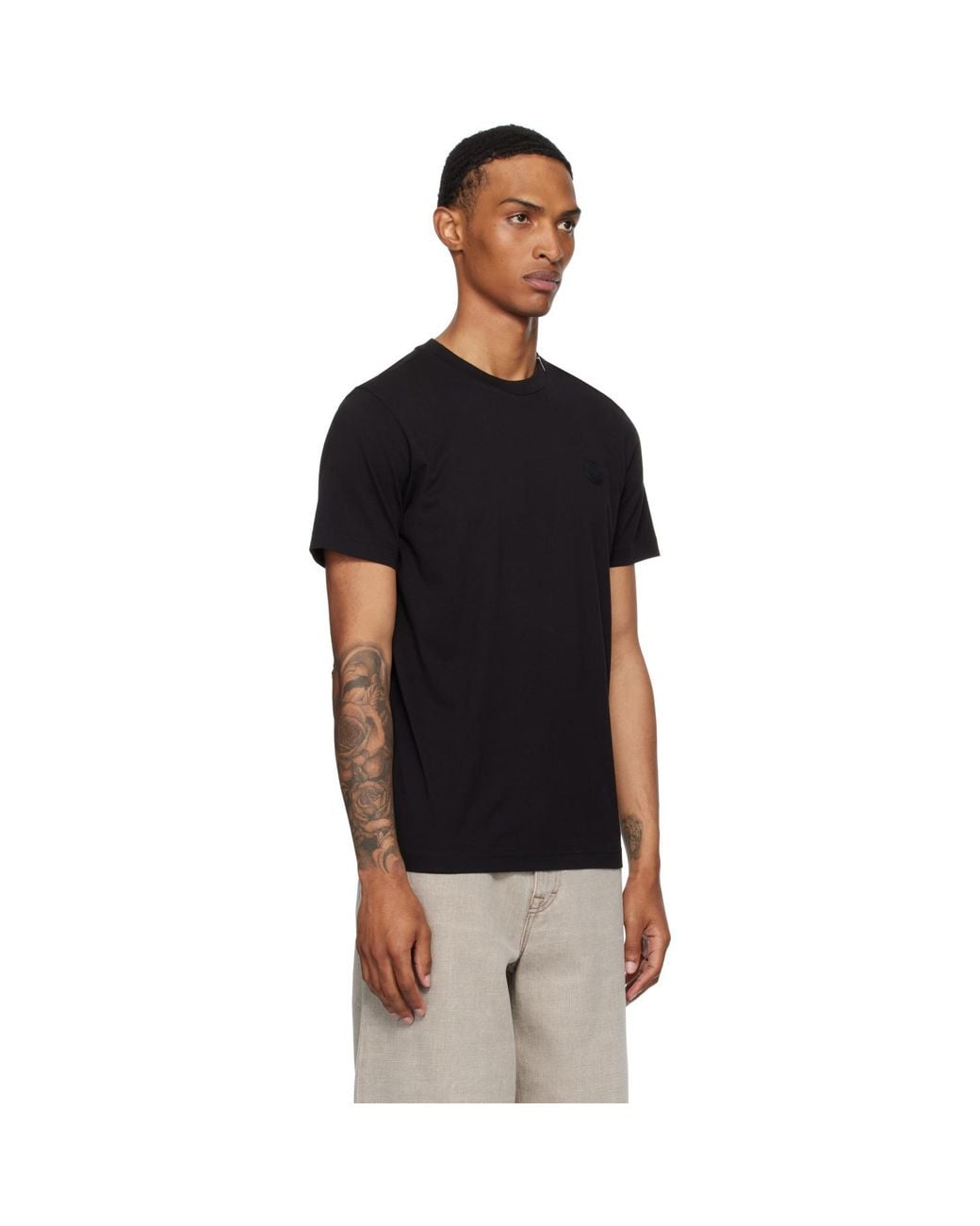 Moncler Black Short Sleeve T-Shirt for men