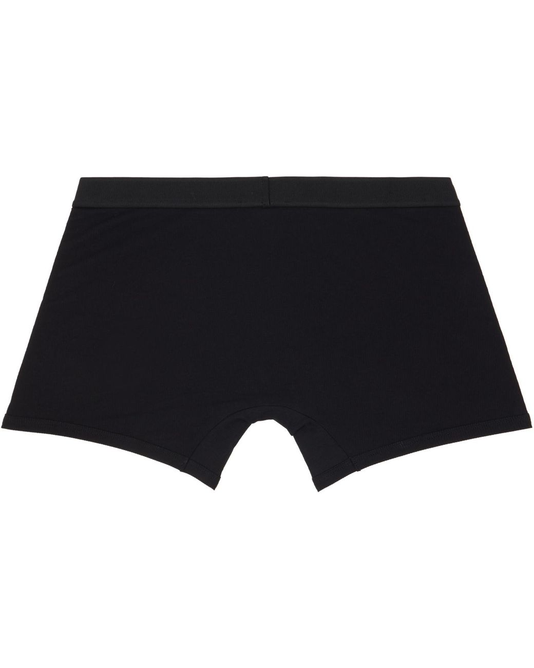 Versace Black Cotton Ribbed Long Boxer Briefs for men