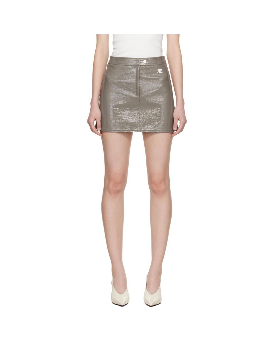Courreges Black Reedition Vinyl Miniskirt