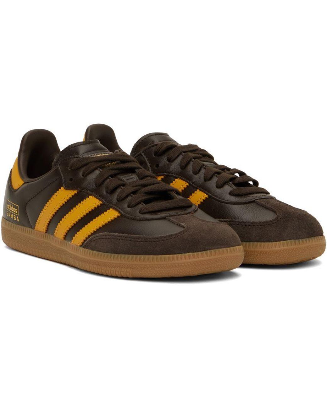 adidas Originals Brown & Orange Samba Og Sneakers in Black | Lyst