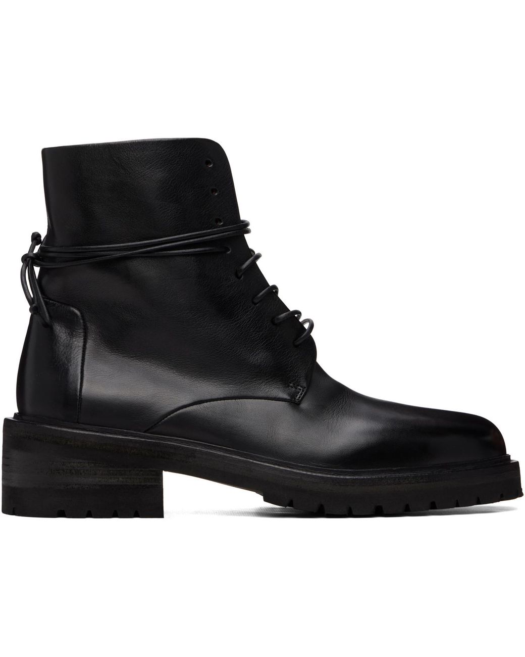 Marsèll Black Calzone Soft Pebbled Leather Boots for men