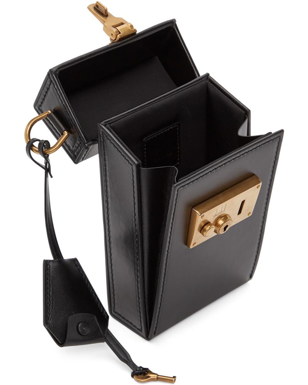バッグ dunhill Lock top handle Dunhill Black Lock Bag Dunhill