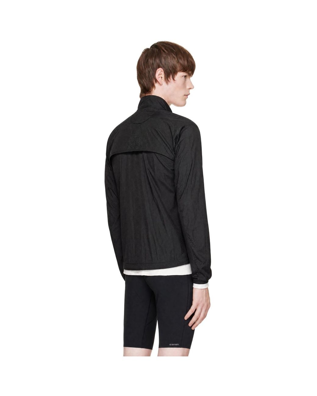 Satisfy Black Rippy Modular Windbreaker Jacket for men