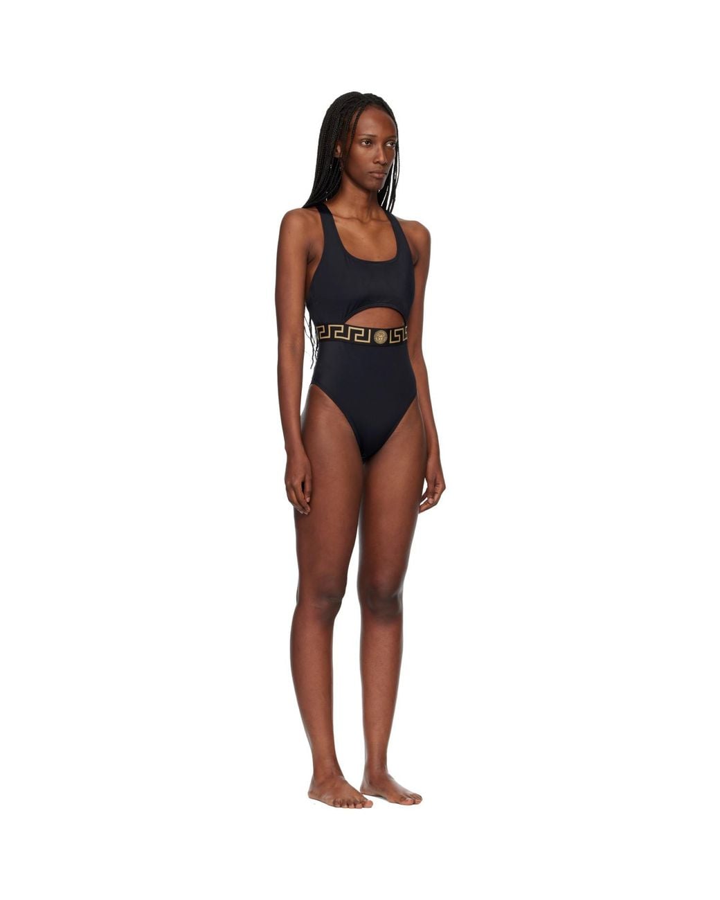 Versace Black Cutout Swimsuit