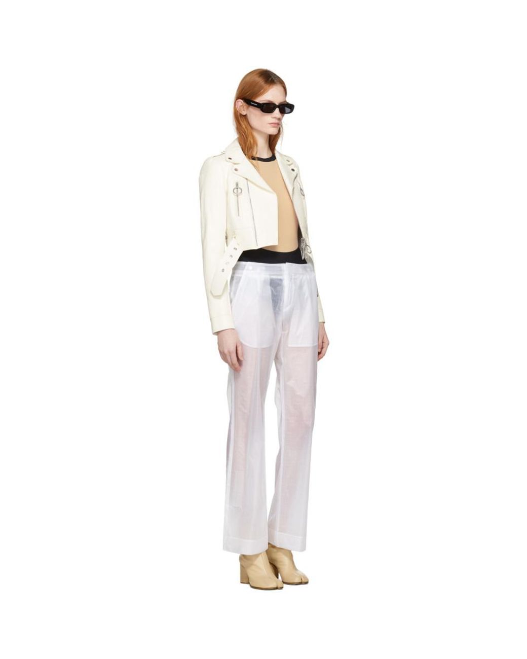 White Transparent Trousers | Lyst