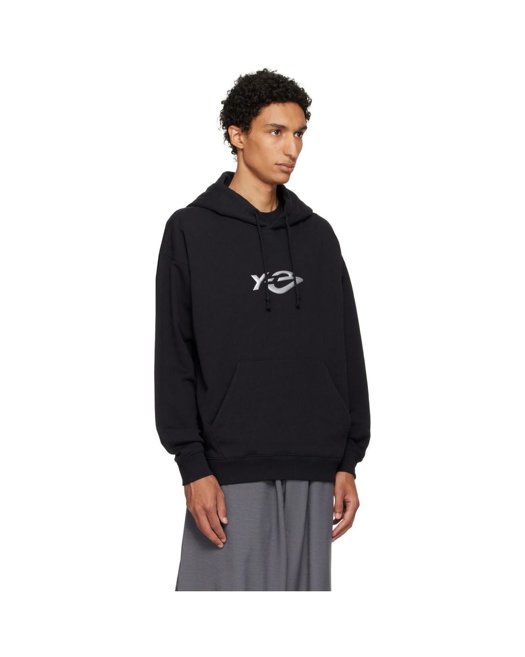Y-3 Black Terry Liquid Logo Hoodie for men