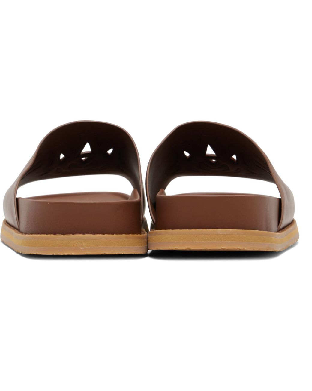 Amiri Brown Ma Leather Pool Slides for men