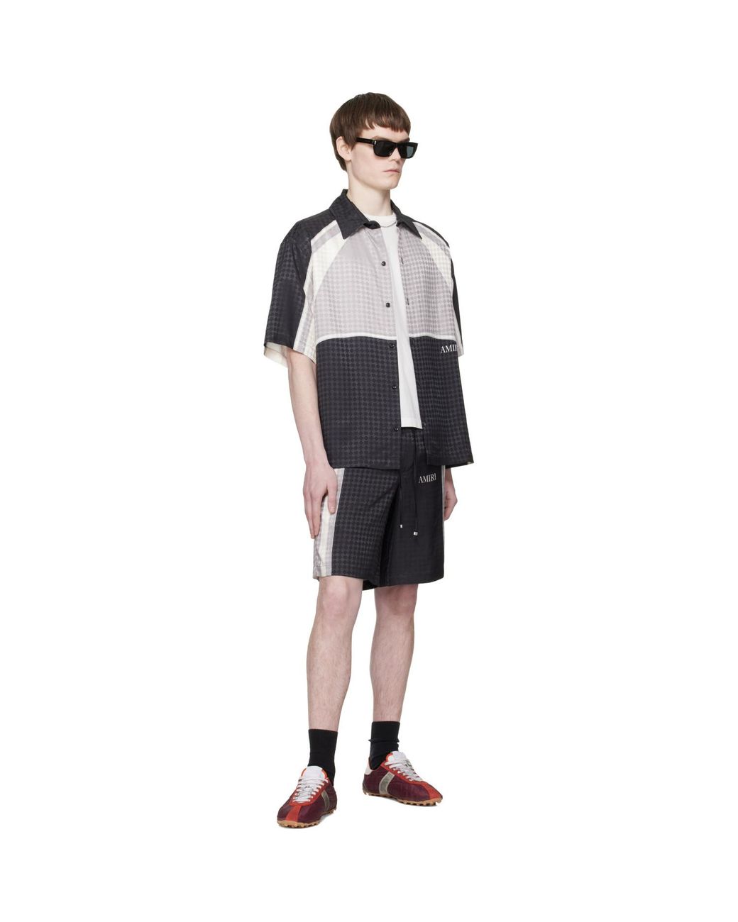 Amiri Black Ma Quad Panel Oversized Camp Shirt for men