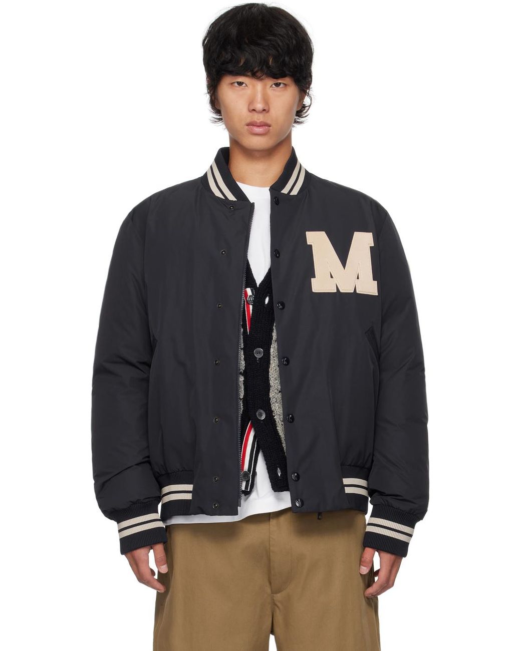 メンズ Moncler ネイビー Lateltin ダウン ボンバージャケット