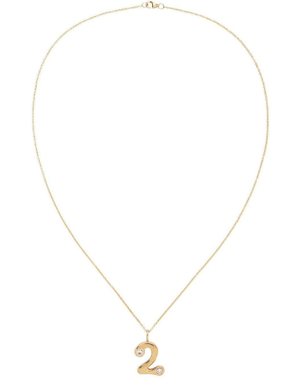 Brent Neale Gold Bubble Number 2 Necklace in White | Lyst